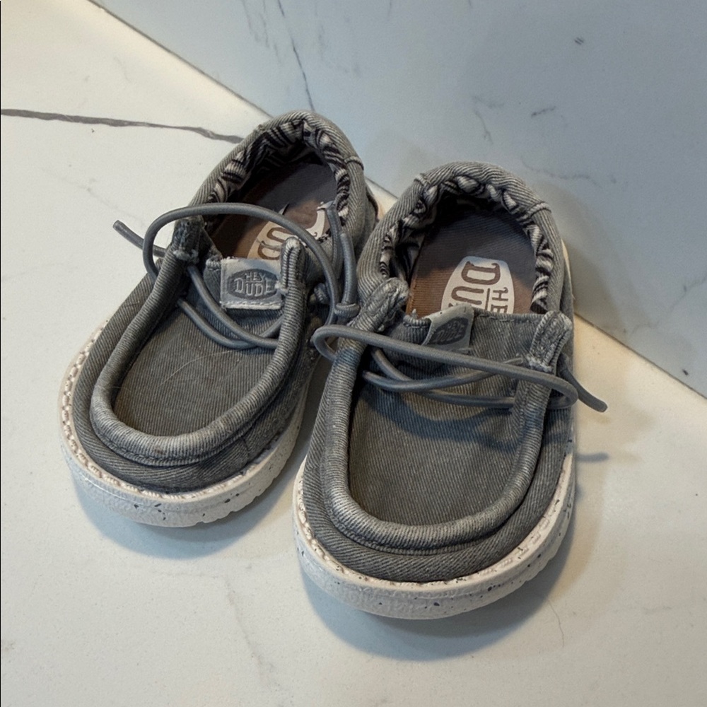 Hey Dude Kids Gray Moccasins